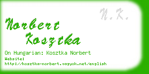 norbert kosztka business card